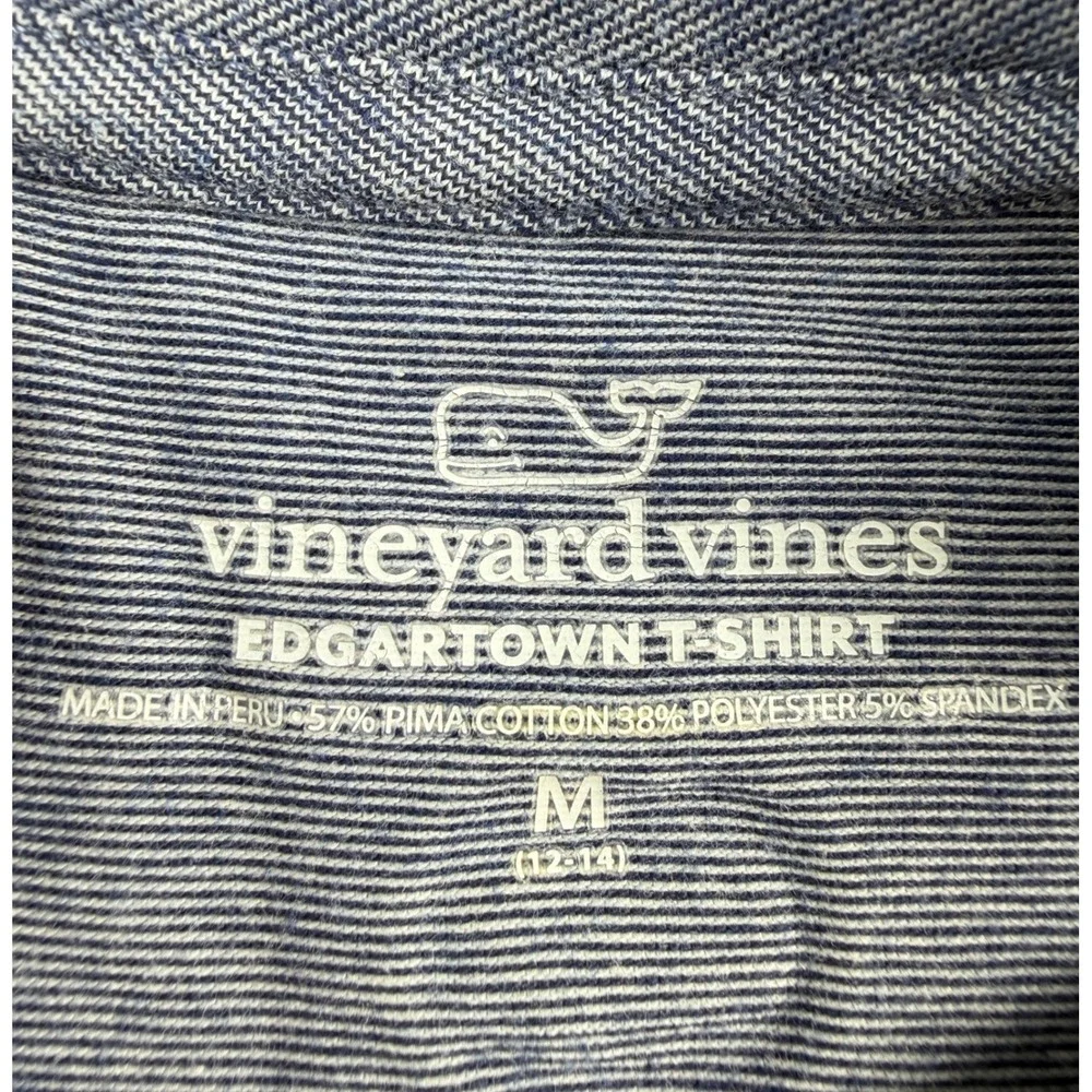 Vineyard Vines Boys M 12-14 Edgartown Long Sleeve Performance T-Shirt Blue